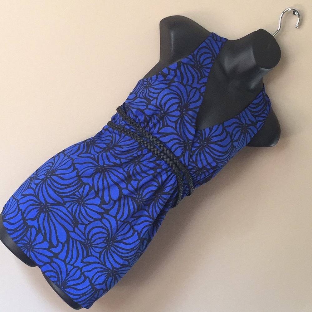 NWT INC Blue Print Blouse Large